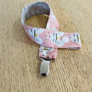Attache tétine - Souris rose