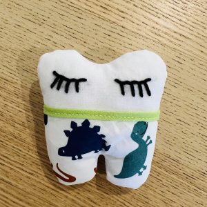 Pochette à dent de lait - Dinosaure blanc