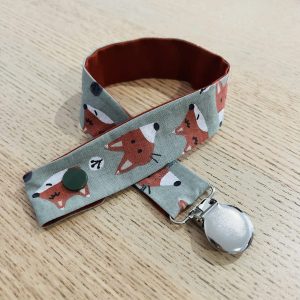 Attache tétine - Renard kaki