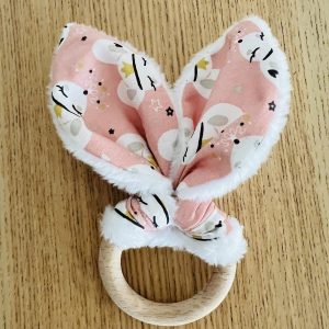 Anneau de dentition lapin - Souris rose