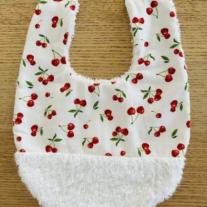 Bavoir rond - Cerises rouges