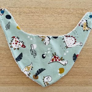 Bavoir bandana - Dinosaure bleu