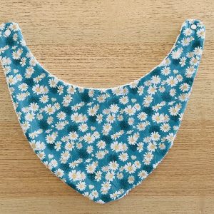 Bavoir bandana - Marguerite bleue