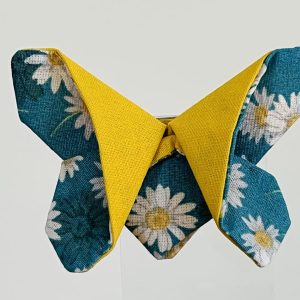 Barette papillon - Marguerite bleue