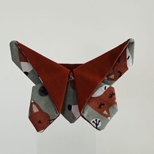 Barette papillon - Renard Kaki