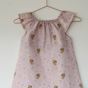 Robe encolure élastique - Souris et fleurs