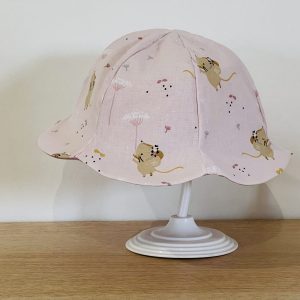 Chapeau - Souris et fleurs - Uni parme
