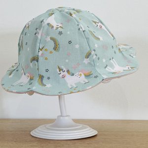 Chapeau - Licorne bleu - Uni rose