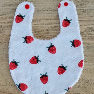 Bavoir rond - Fraise