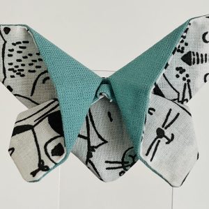 Barette papillon - Polaire bleu