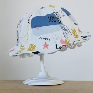 Chapeau - Fond marin - Uni bleu